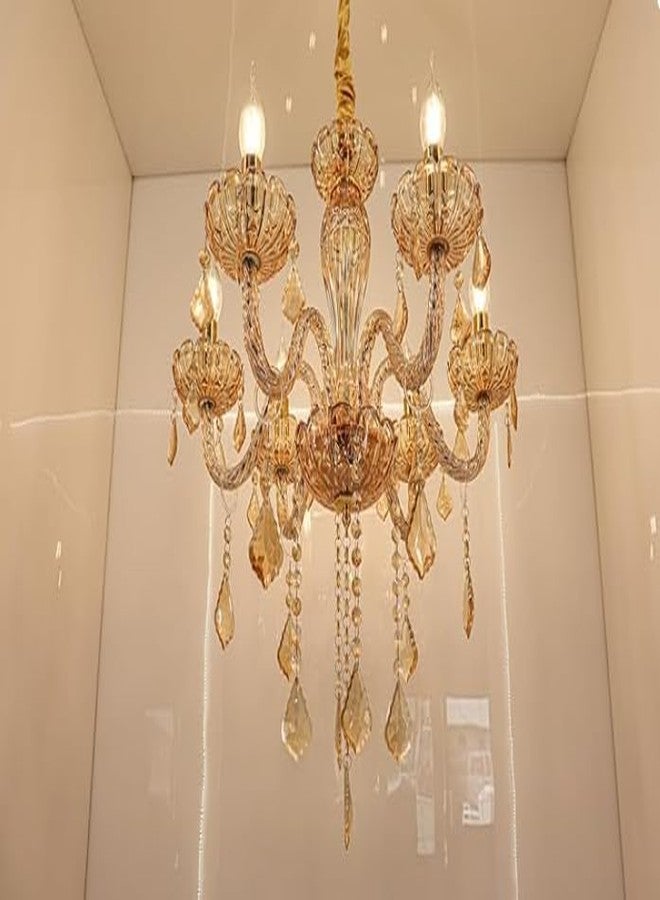 Bemisall Chandelier Modern K9 Crystal Chandelier Lighting, Clear Crystal Ceiling Light Fixture Pendant Lamp for Dining Room Bathroom Bedroom Livingroom - Image 5